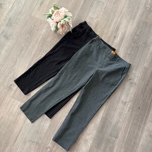 ❄️5 for $15❄️ 2 Pairs Marycrafts Black & Grey Straight Leg Mid Rise Trousers